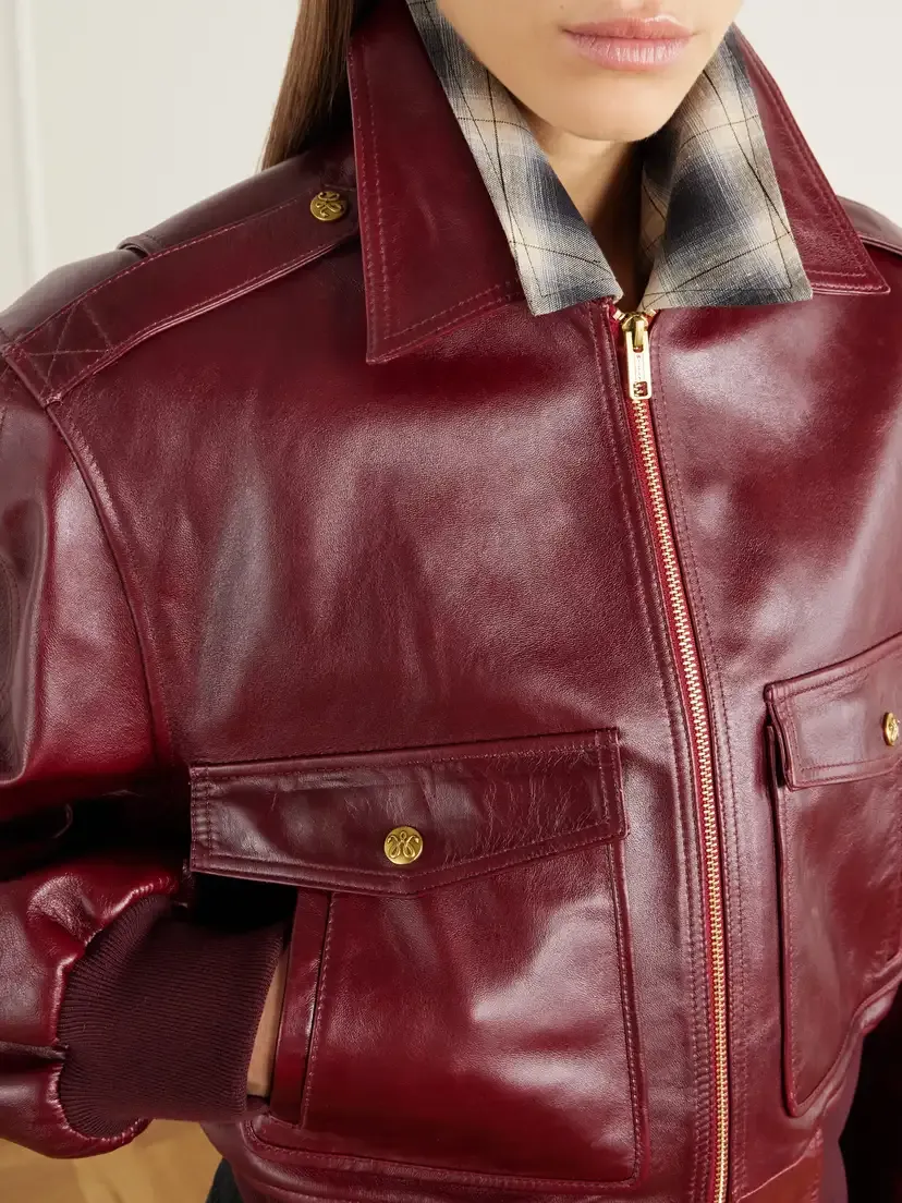 Willy Chavarria Cropped Leather Bomber Jacket | Thumbnail 5 Willy Chavarria Cropped Leather Bomber Jacket | Thumbnail 5