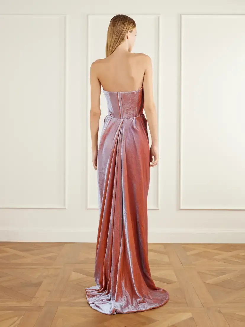 Vivienne Westwood Galaxy Strapless Crystal-embellished Draped Velvet Gown | Thumbnail 3 Vivienne Westwood Galaxy Strapless Crystal-embellished Draped Velvet Gown | Thumbnail 3