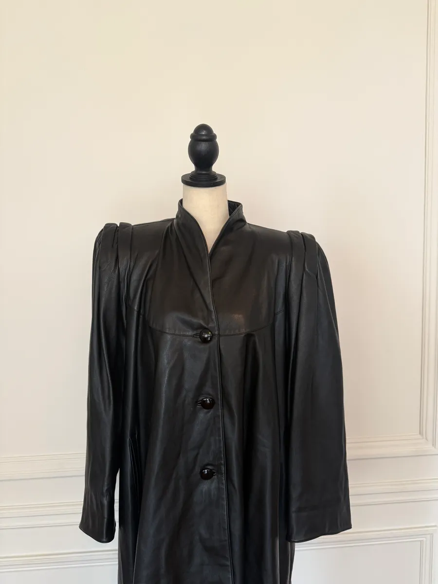 Jen Wonders Studio A-Line Leather Coat | Thumbnail 3 Jen Wonders Studio A-Line Leather Coat | Thumbnail 3