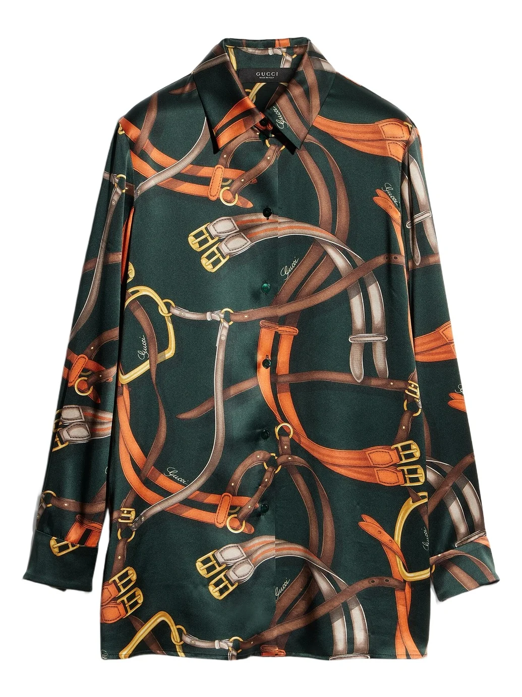 Gucci Printed Silk Satin Shirt