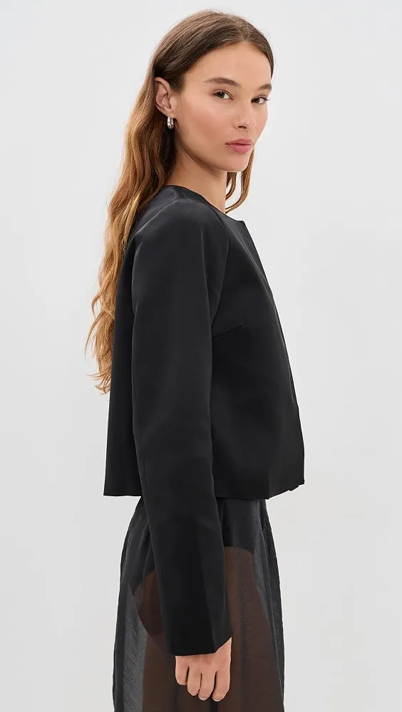 Reformation Stella Cropped Satin Jacket | Thumbnail 3 Reformation Stella Cropped Satin Jacket | Thumbnail 3