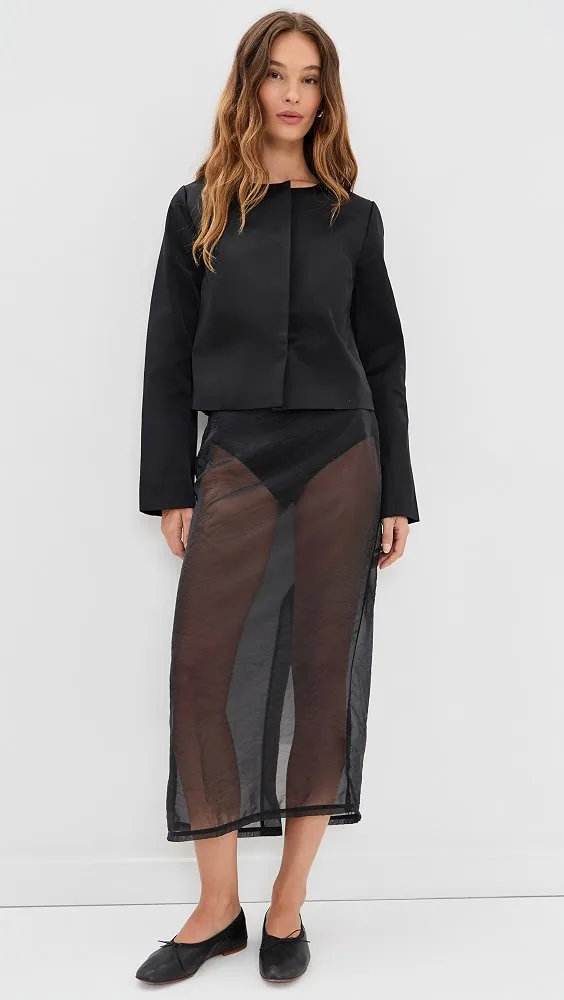 Reformation Stella Cropped Satin Jacket | Thumbnail 4 Reformation Stella Cropped Satin Jacket | Thumbnail 4