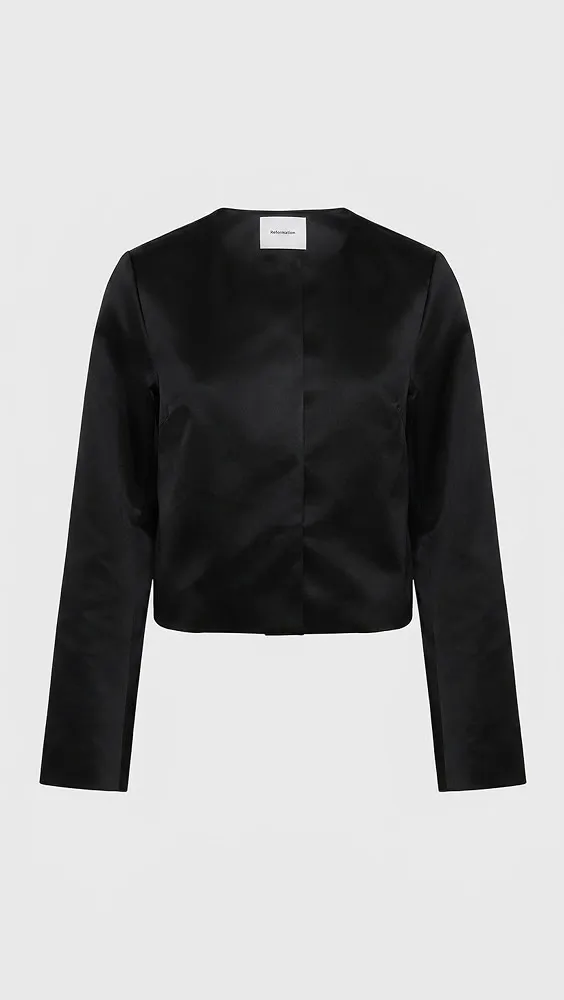 Reformation Stella Cropped Satin Jacket | Thumbnail 7 Reformation Stella Cropped Satin Jacket | Thumbnail 7