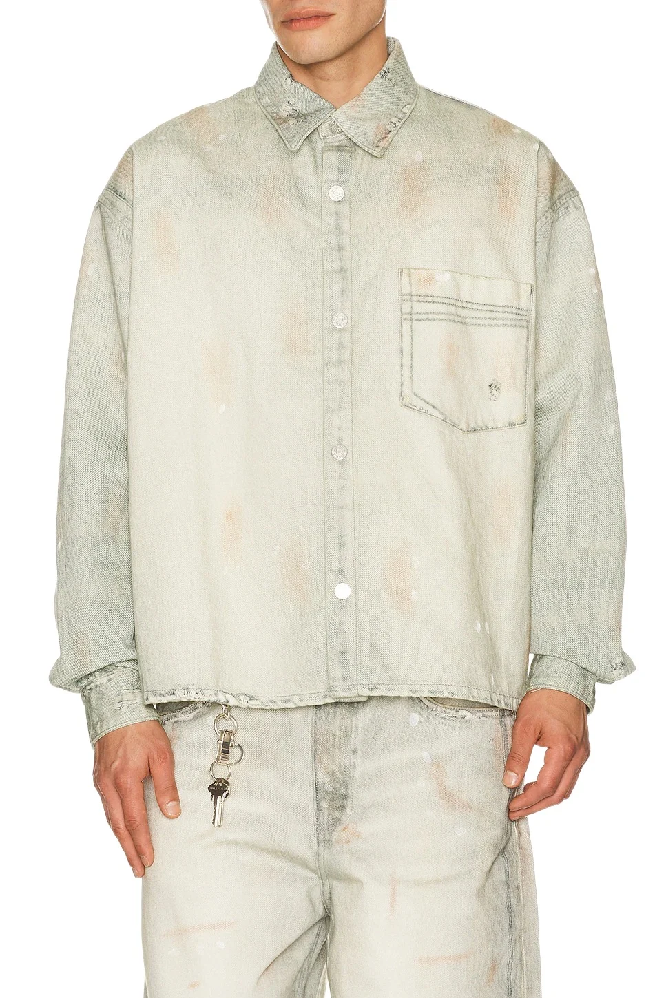 Maza Printed Denim Shirt Maza Printed Denim Shirt