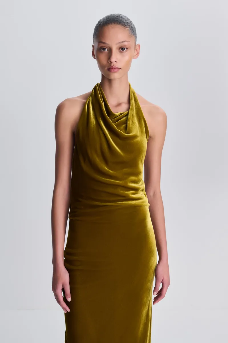 Simkhai Reannon Draped Velvet Draped Gown | Thumbnail 3 Simkhai Reannon Draped Velvet Draped Gown | Thumbnail 3