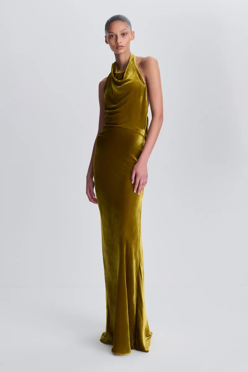Simkhai Reannon Draped Velvet Draped Gown | Thumbnail 4 Simkhai Reannon Draped Velvet Draped Gown | Thumbnail 4