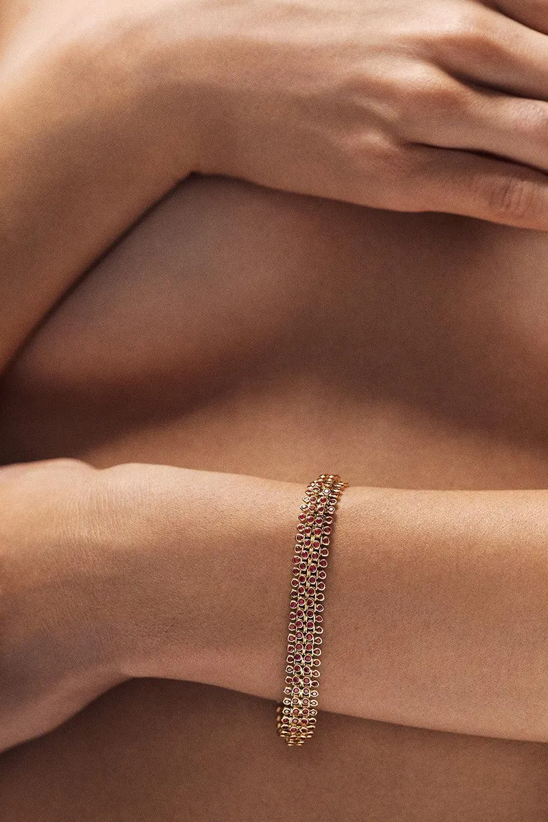 Marie Lichtenberg Ruby Flat Mesh Bracelet | Thumbnail 4 Marie Lichtenberg Ruby Flat Mesh Bracelet | Thumbnail 4