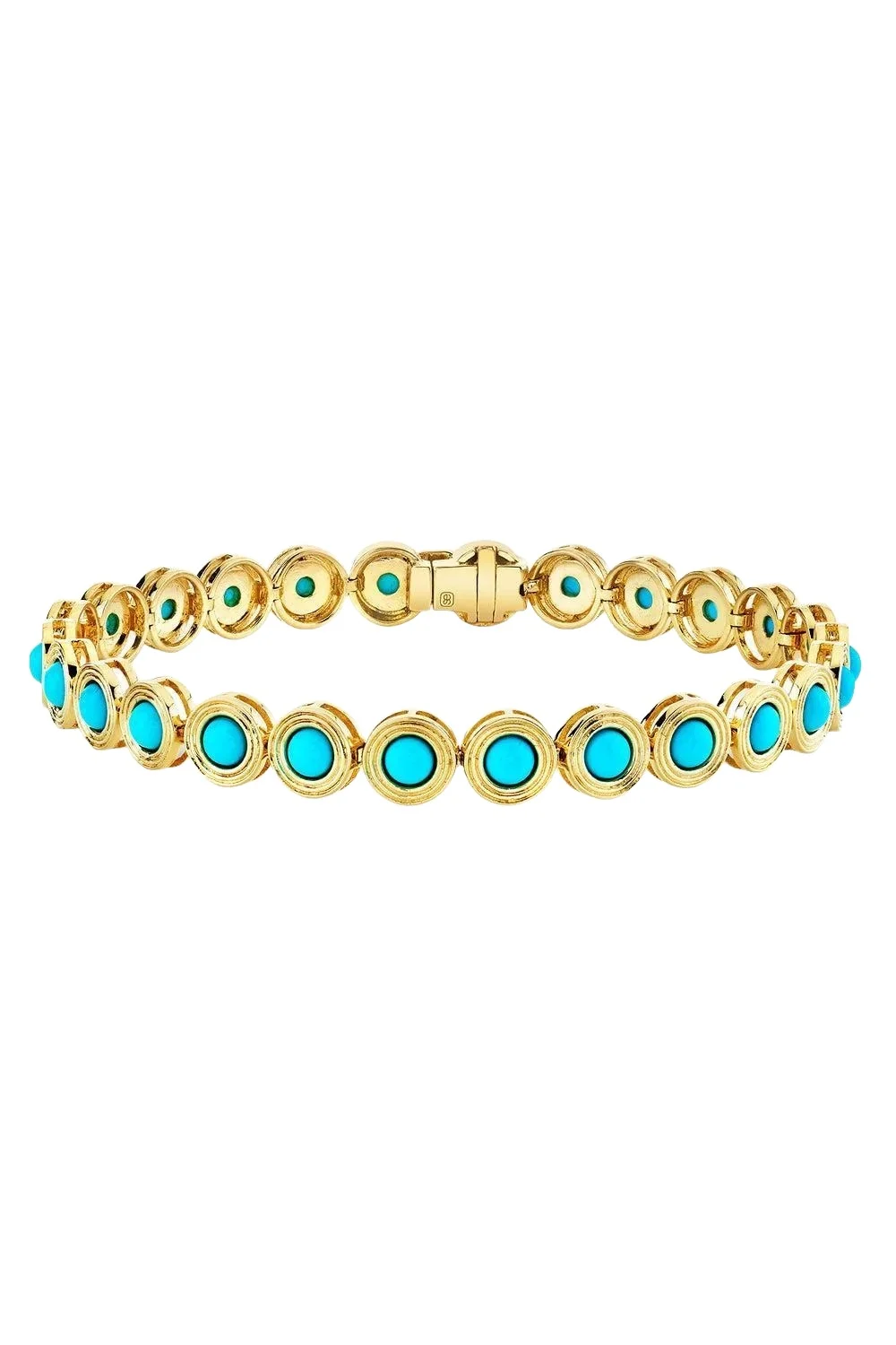 Turquoise Fluted Tennis Bracelet