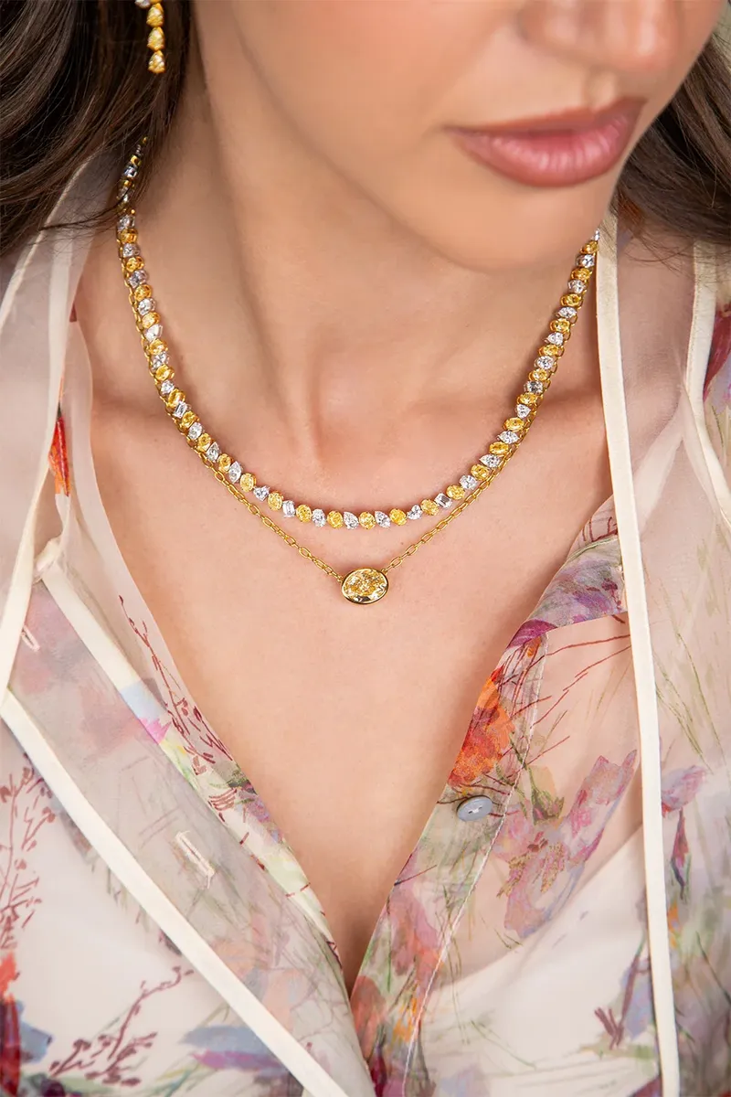 RUCHI NEW YORK Yellow Diamond Scala Pendant Necklace | Thumbnail 2 RUCHI NEW YORK Yellow Diamond Scala Pendant Necklace | Thumbnail 2