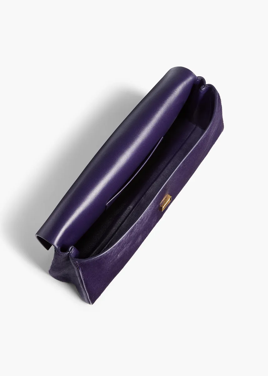 Khaite Audrey Clutch In Raven Haircalf | Thumbnail 3