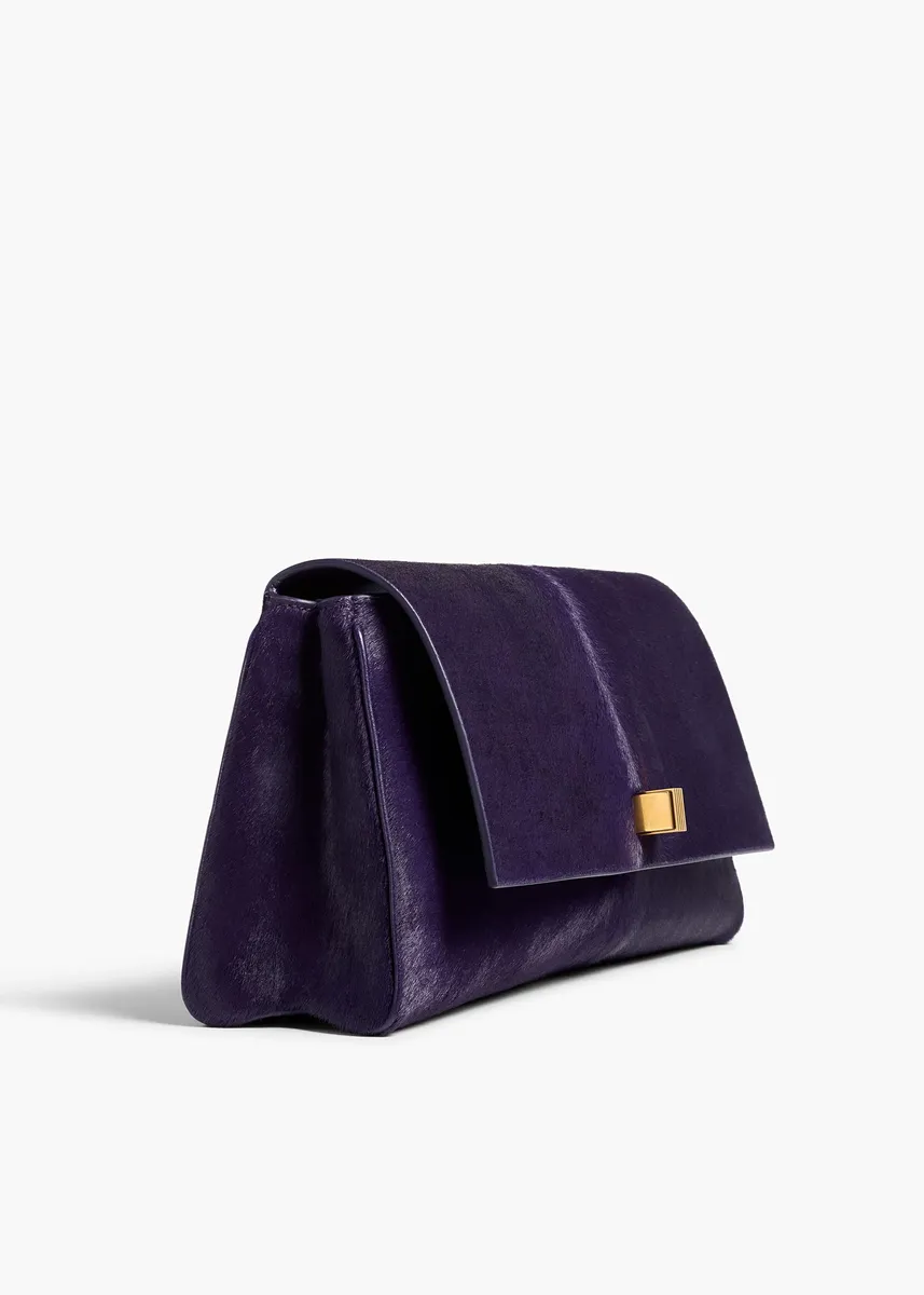 Khaite Audrey Clutch In Raven Haircalf | Thumbnail 4