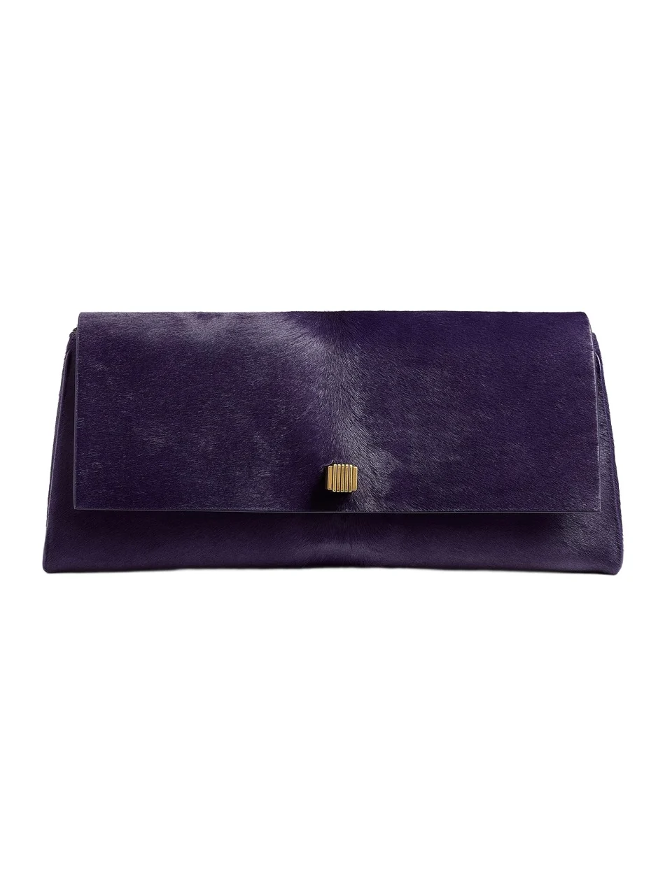 Audrey Clutch In Raven Haircalf