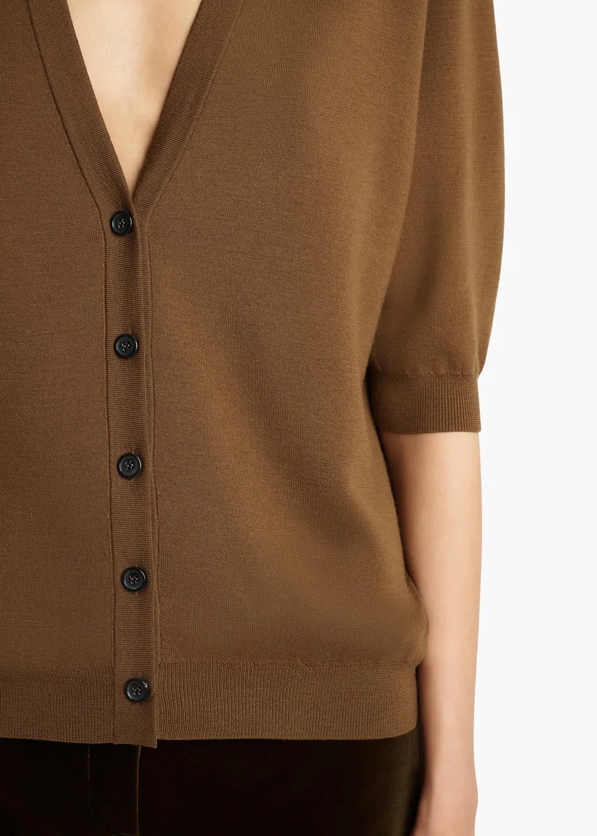 Khaite Theodora Cardigan In Brown | Thumbnail 5 Khaite Theodora Cardigan In Brown | Thumbnail 5