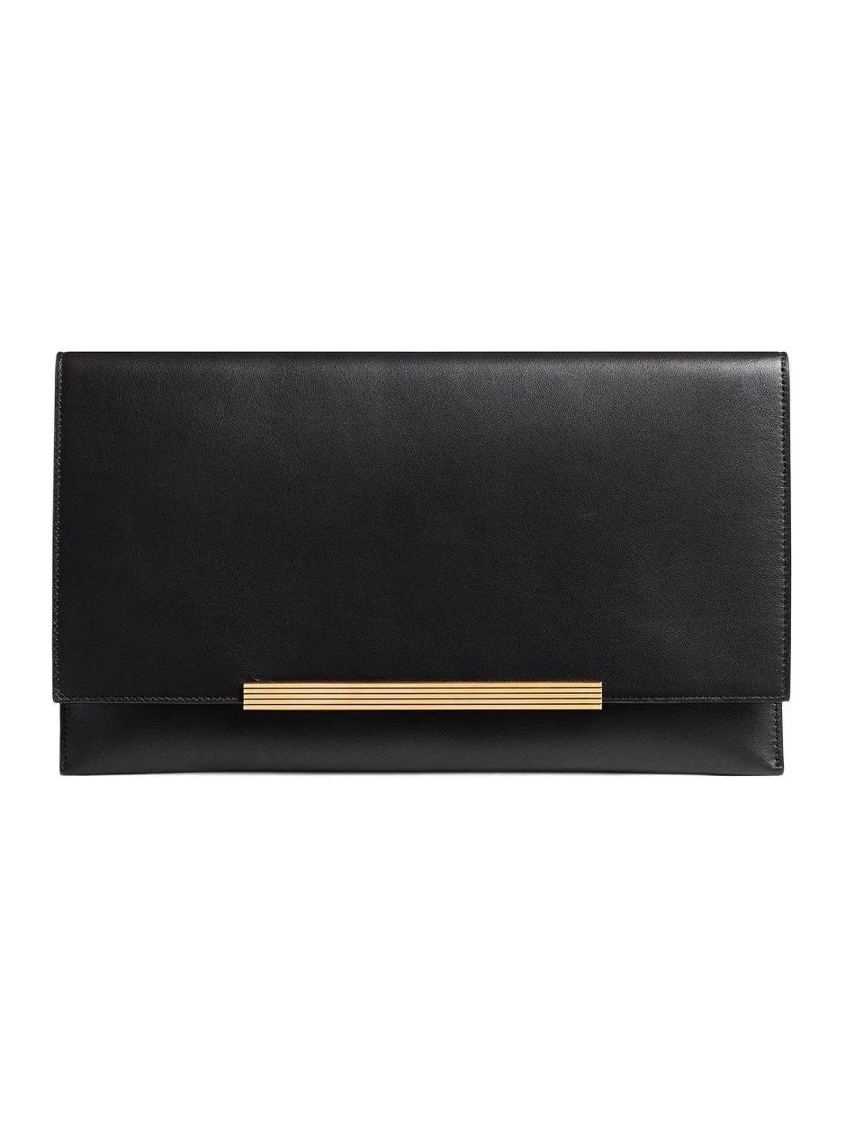 Piper Clutch In Black Leather