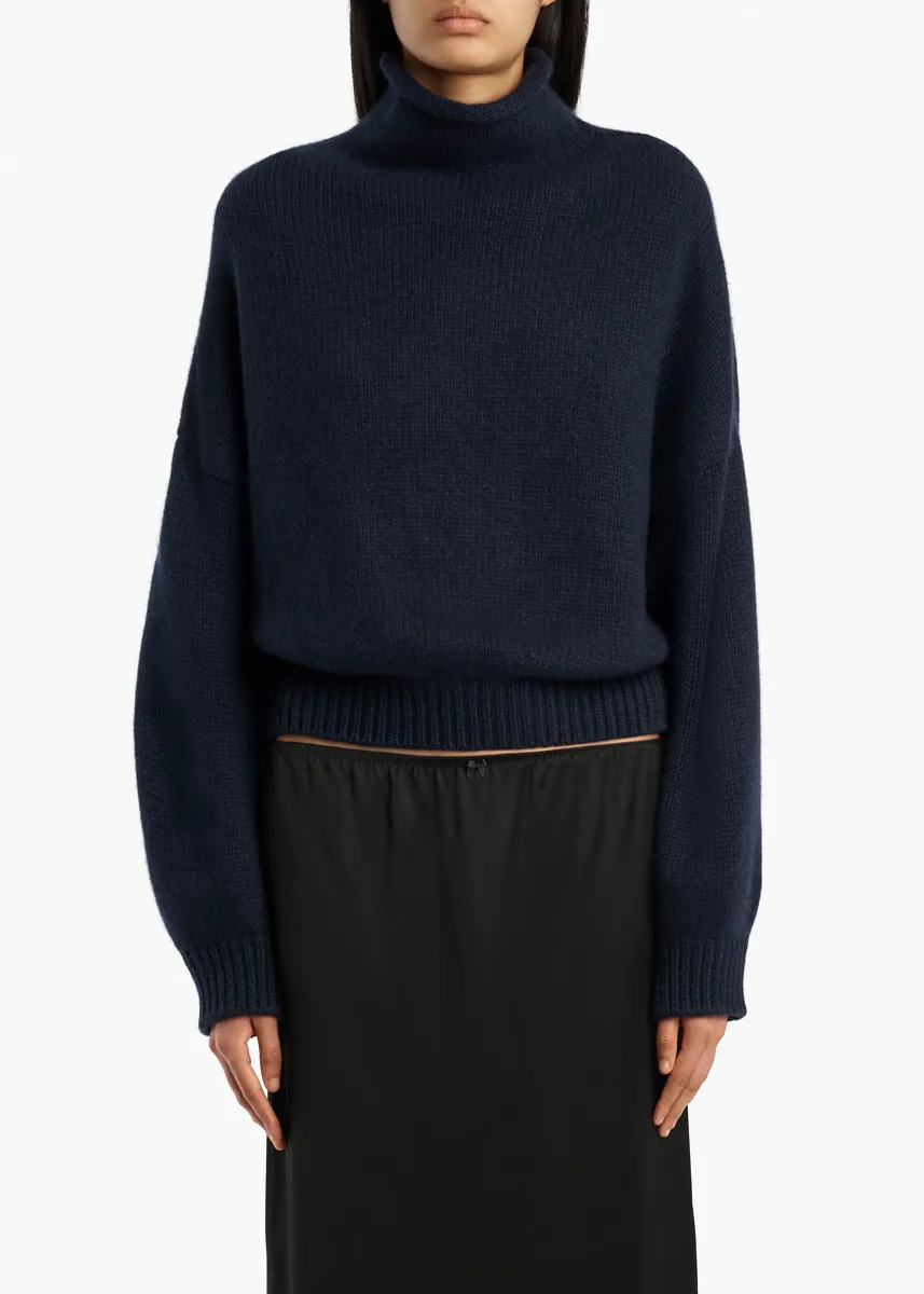 Khaite Juniper Sweater In Midnight Navy | Thumbnail 3 Khaite Juniper Sweater In Midnight Navy | Thumbnail 3