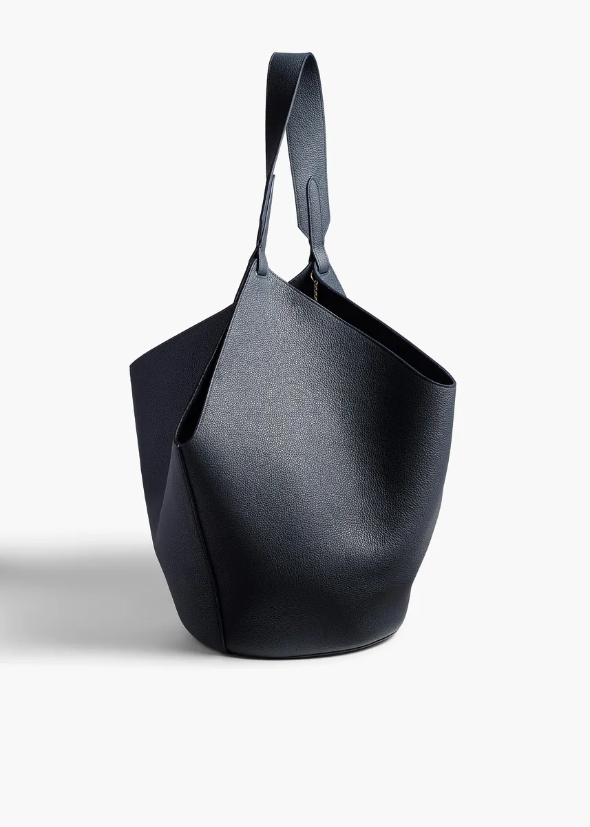 Khaite Medium Lotus Tote In Midnight Navy Pebbled Leather | Thumbnail 2