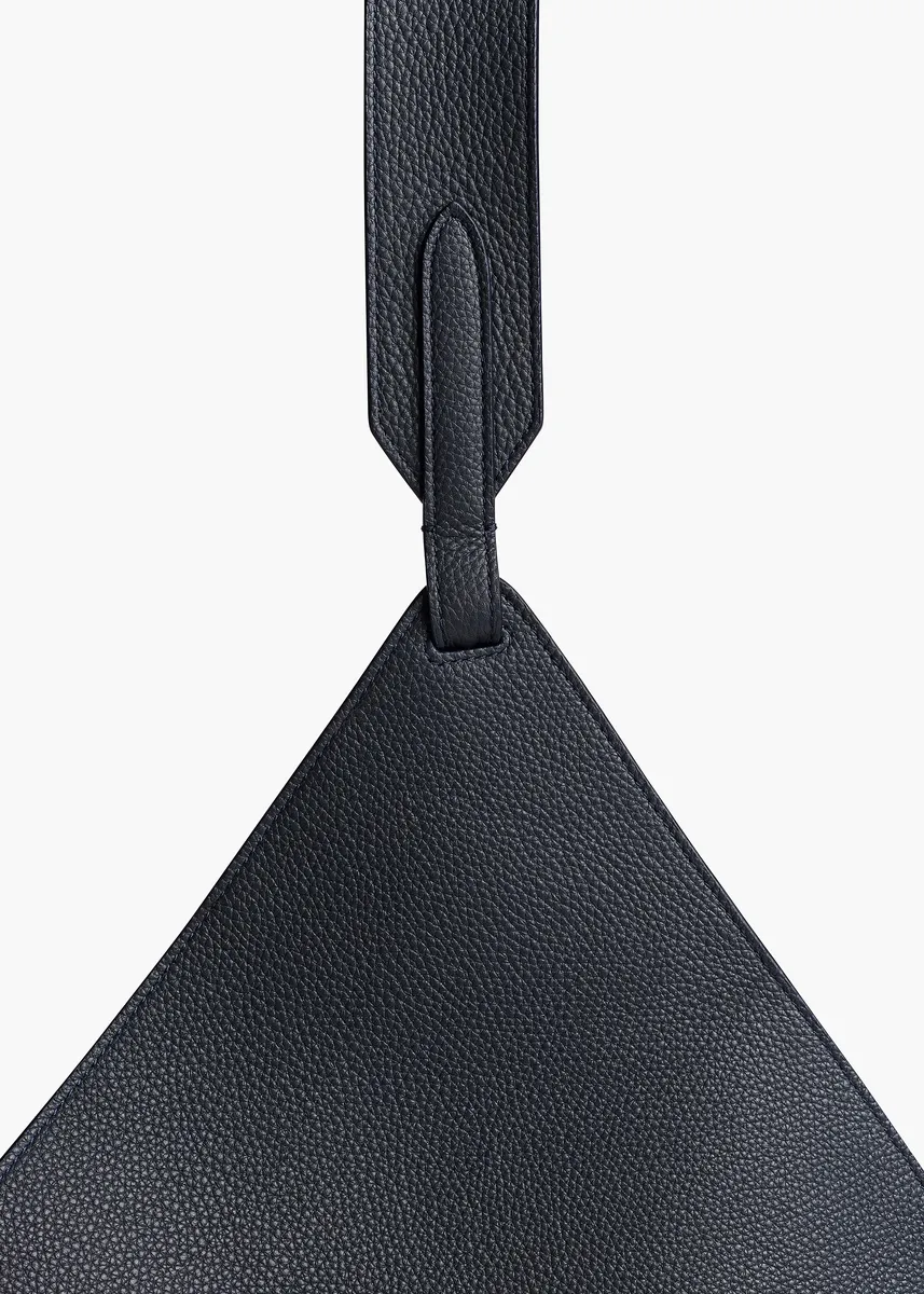 Khaite Medium Lotus Tote In Midnight Navy Pebbled Leather | Thumbnail 4