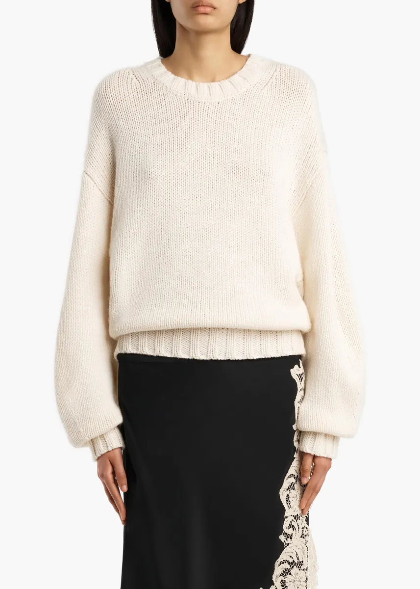 Khaite Gemma Sweater In Ivory | Thumbnail 3