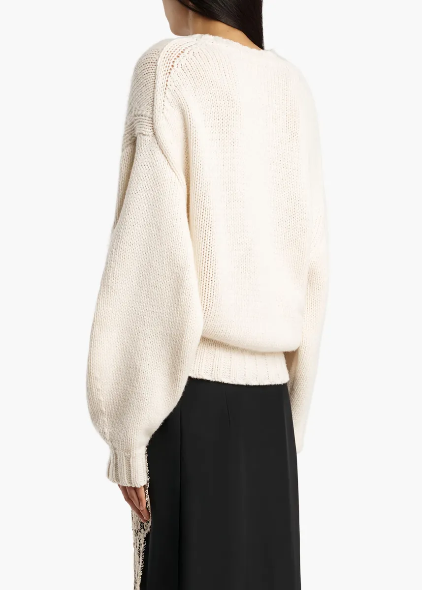 Khaite Gemma Sweater In Ivory | Thumbnail 4