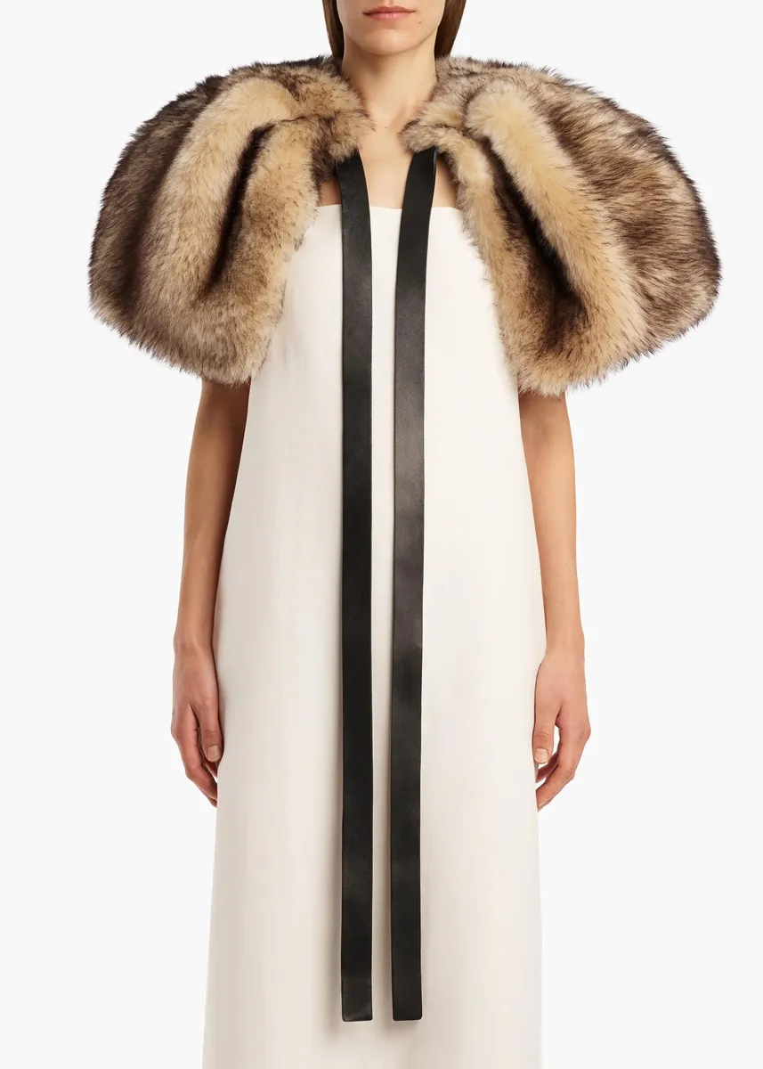 Khaite Zizi Cape In Natural Shearling | Thumbnail 3 Khaite Zizi Cape In Natural Shearling | Thumbnail 3