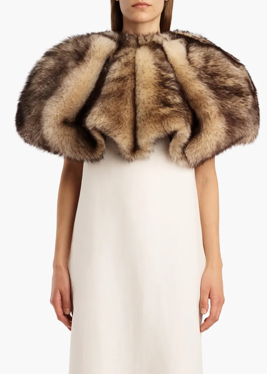 Khaite Zizi Cape In Natural Shearling | Thumbnail 4 Khaite Zizi Cape In Natural Shearling | Thumbnail 4