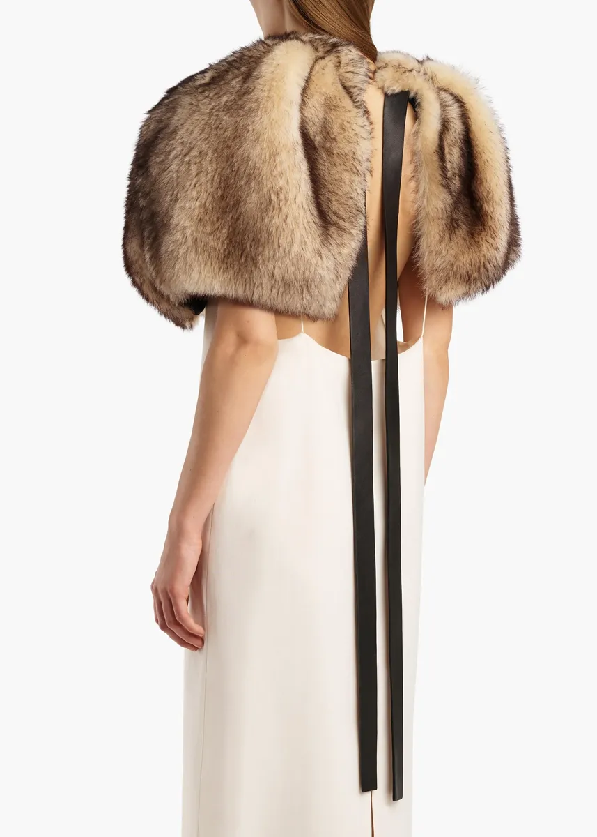 Khaite Zizi Cape In Natural Shearling | Thumbnail 5 Khaite Zizi Cape In Natural Shearling | Thumbnail 5