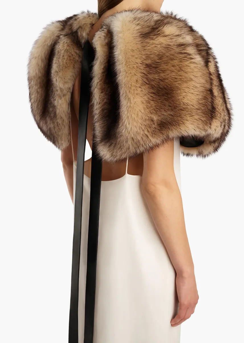 Khaite Zizi Cape In Natural Shearling | Thumbnail 7 Khaite Zizi Cape In Natural Shearling | Thumbnail 7
