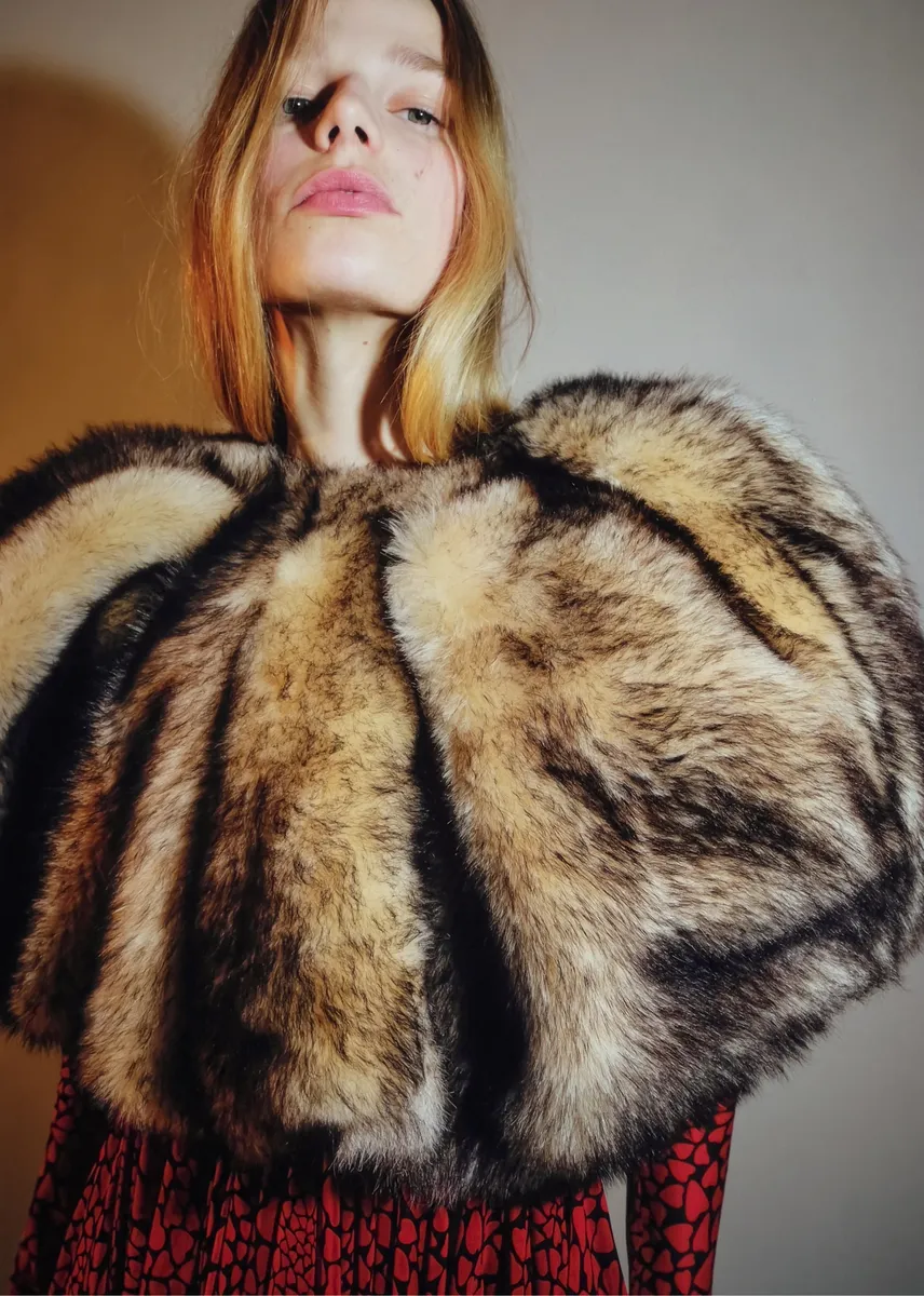 Khaite Zizi Cape In Natural Shearling | Thumbnail 8 Khaite Zizi Cape In Natural Shearling | Thumbnail 8