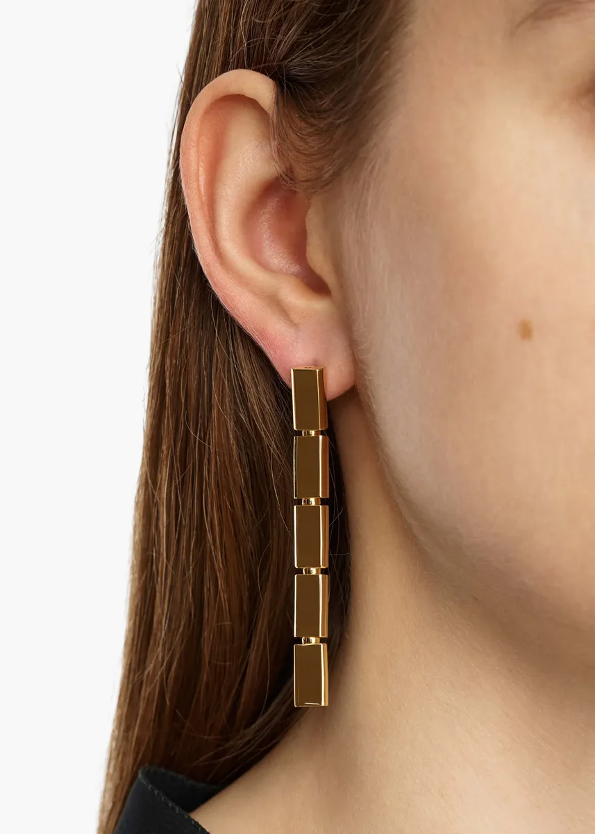 Khaite Staple Drop Earring In Gold | Thumbnail 3 Khaite Staple Drop Earring In Gold | Thumbnail 3
