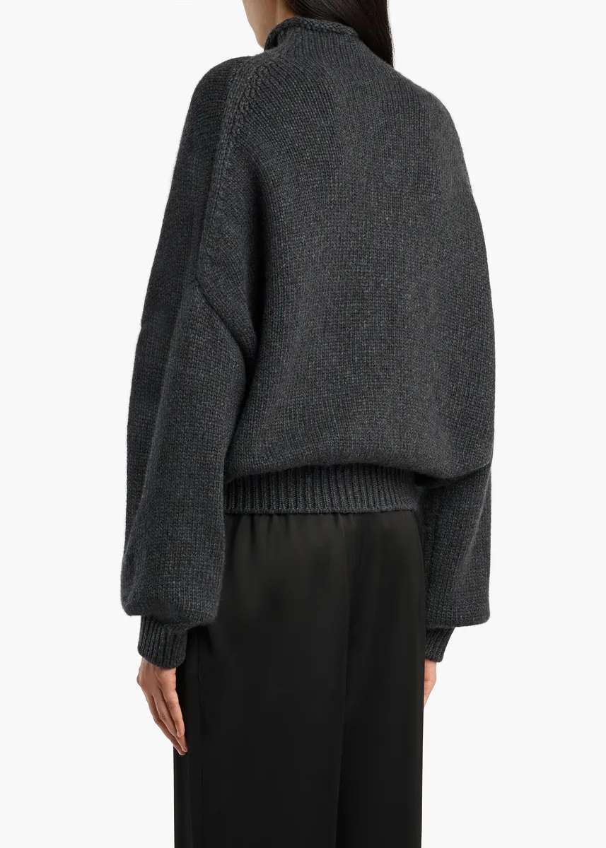 Khaite Juniper Sweater In Charcoal | Thumbnail 4