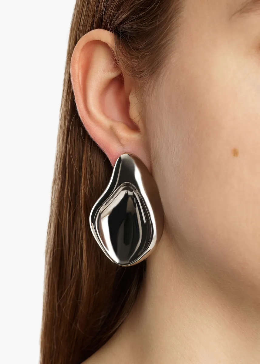 Khaite Cove Earrings In Silver | Thumbnail 3 Khaite Cove Earrings In Silver | Thumbnail 3