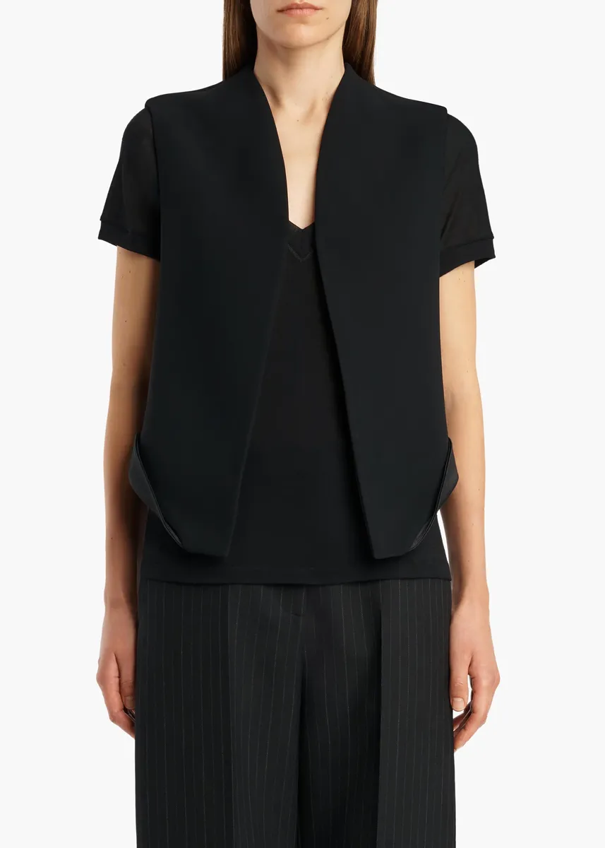 Khaite Vyn Gilet In Black Crepe | Thumbnail 3 Khaite Vyn Gilet In Black Crepe | Thumbnail 3