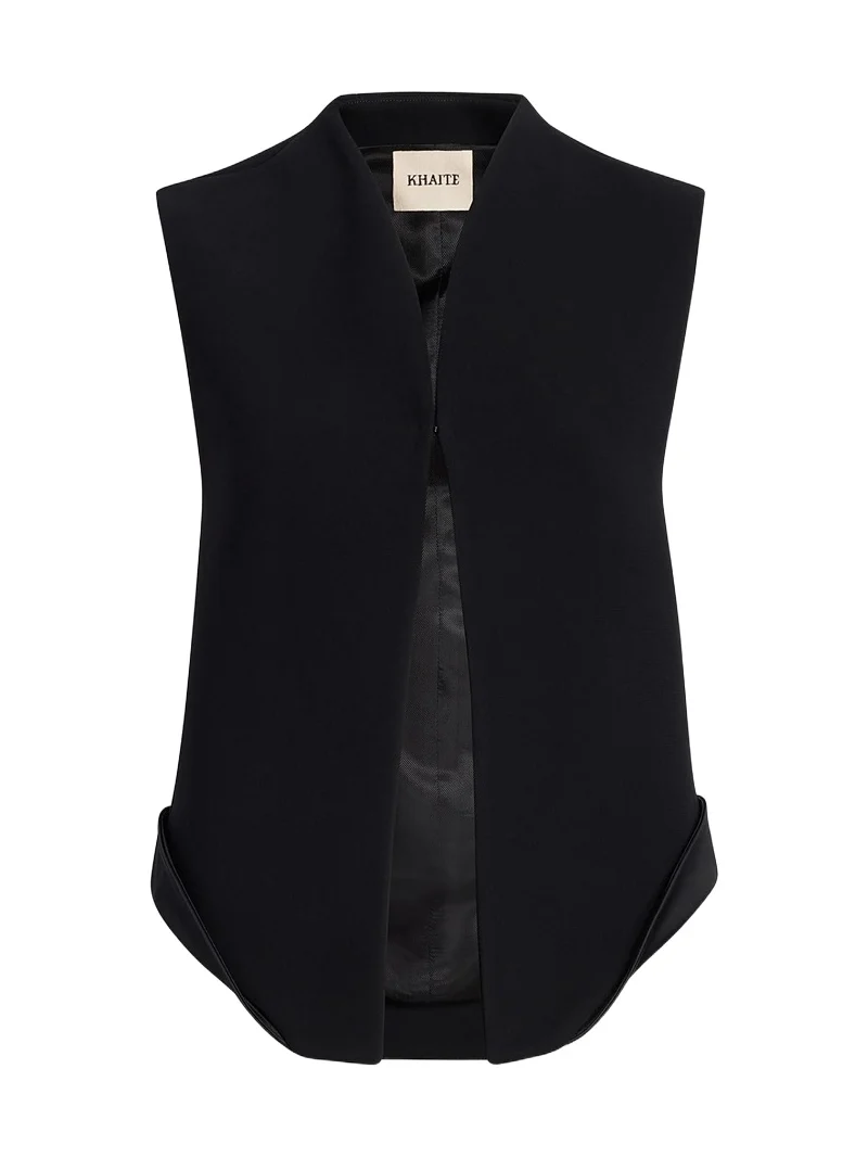 Khaite Vyn Gilet In Black Crepe