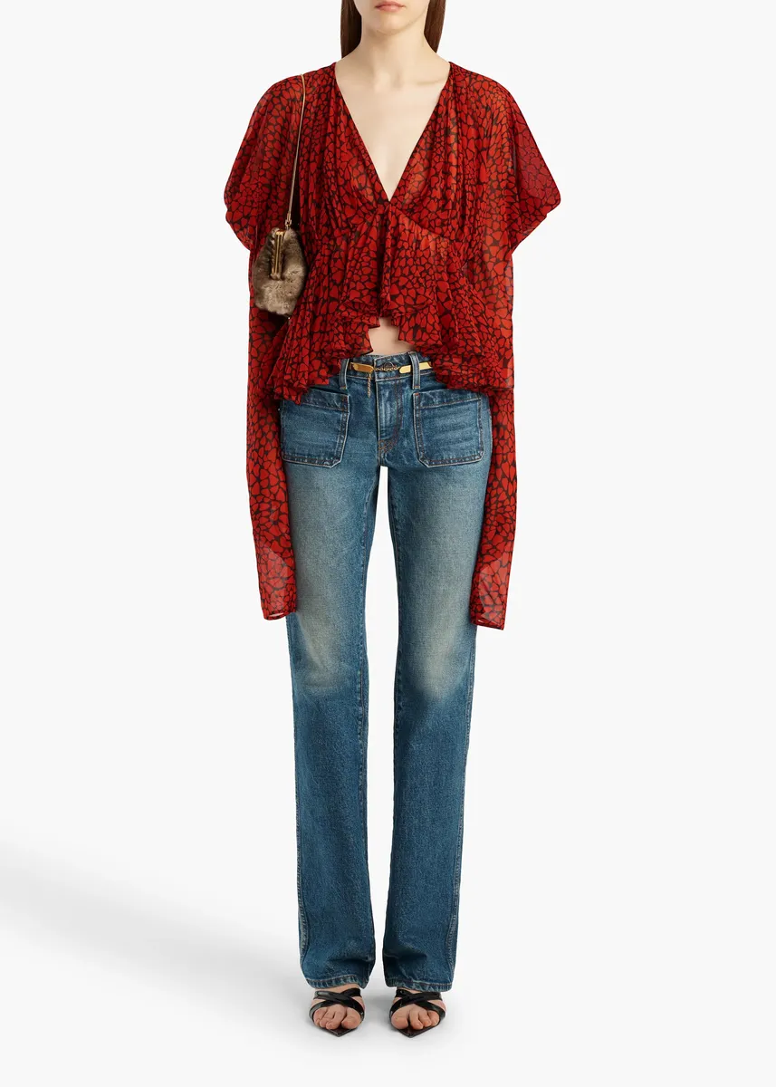 Khaite Tylar Top In Black And Red | Thumbnail 2 Khaite Tylar Top In Black And Red | Thumbnail 2