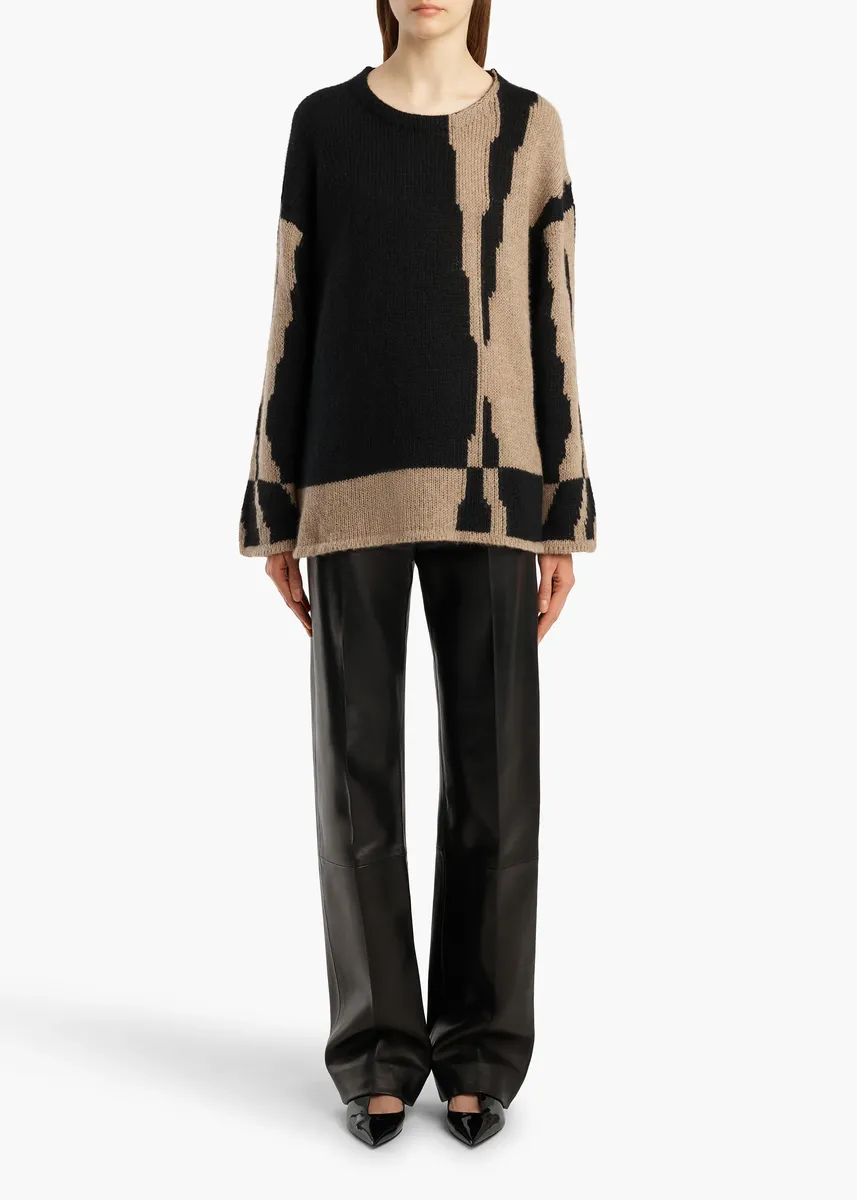 Khaite Artur Sweater In Black And Cream | Thumbnail 2