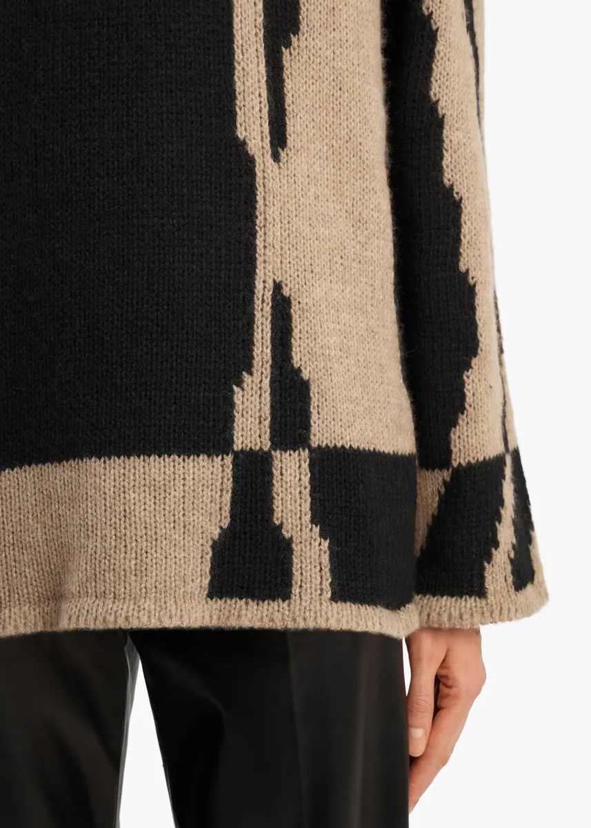 Khaite Artur Sweater In Black And Cream | Thumbnail 5