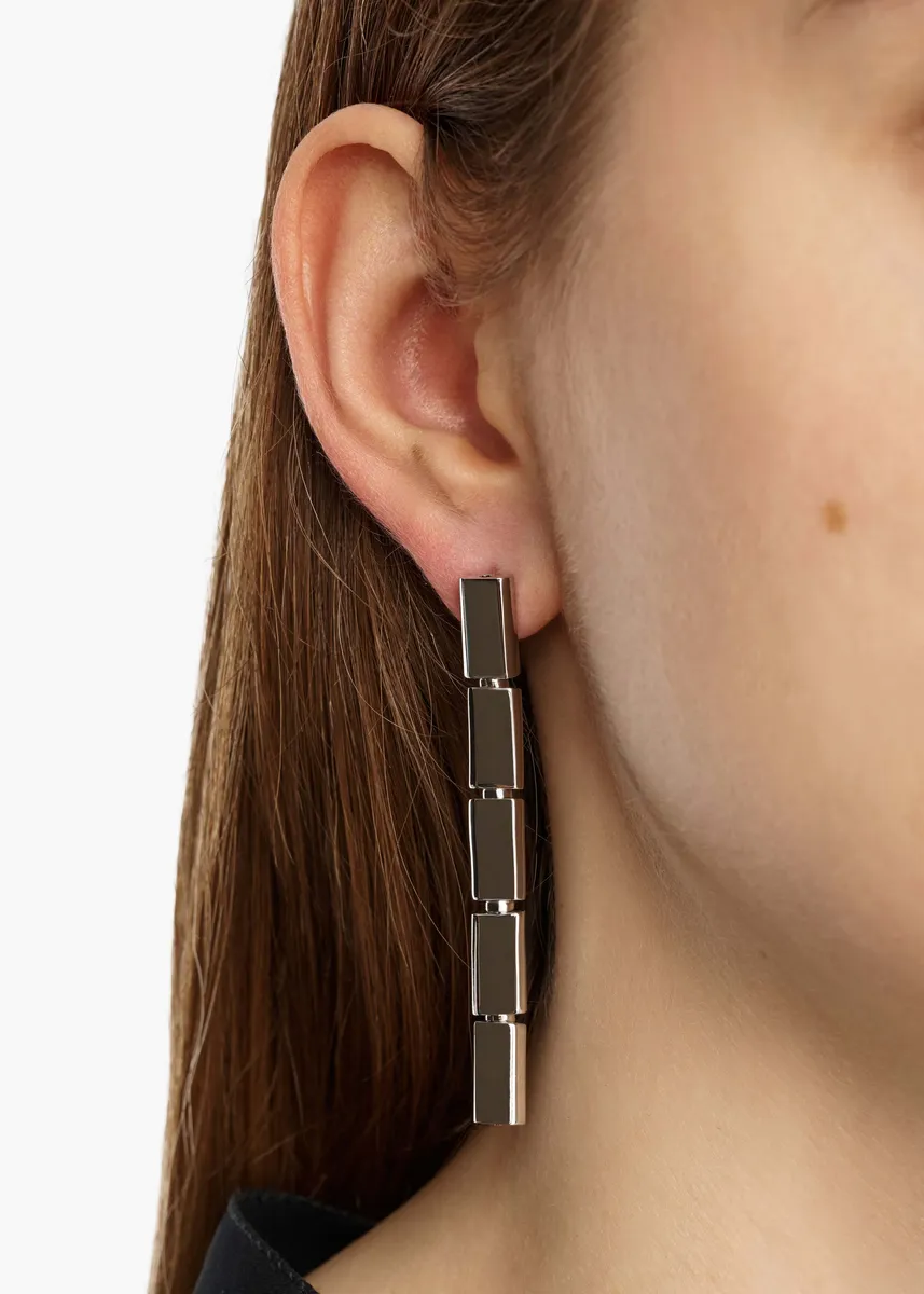Khaite Staple Drop Earring In Silver | Thumbnail 3
