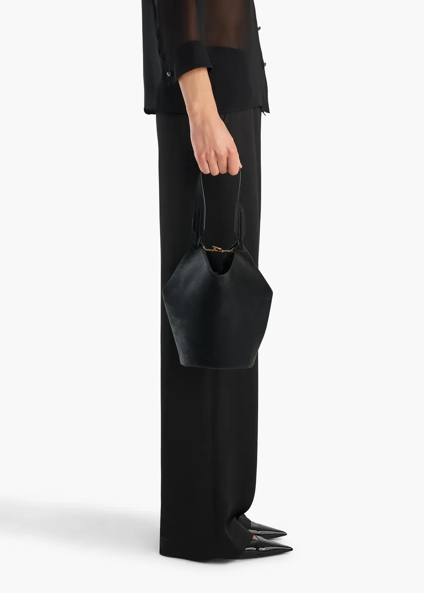 Khaite Mini Lotus Tote In Black Haircalf | Thumbnail 5 Khaite Mini Lotus Tote In Black Haircalf | Thumbnail 5