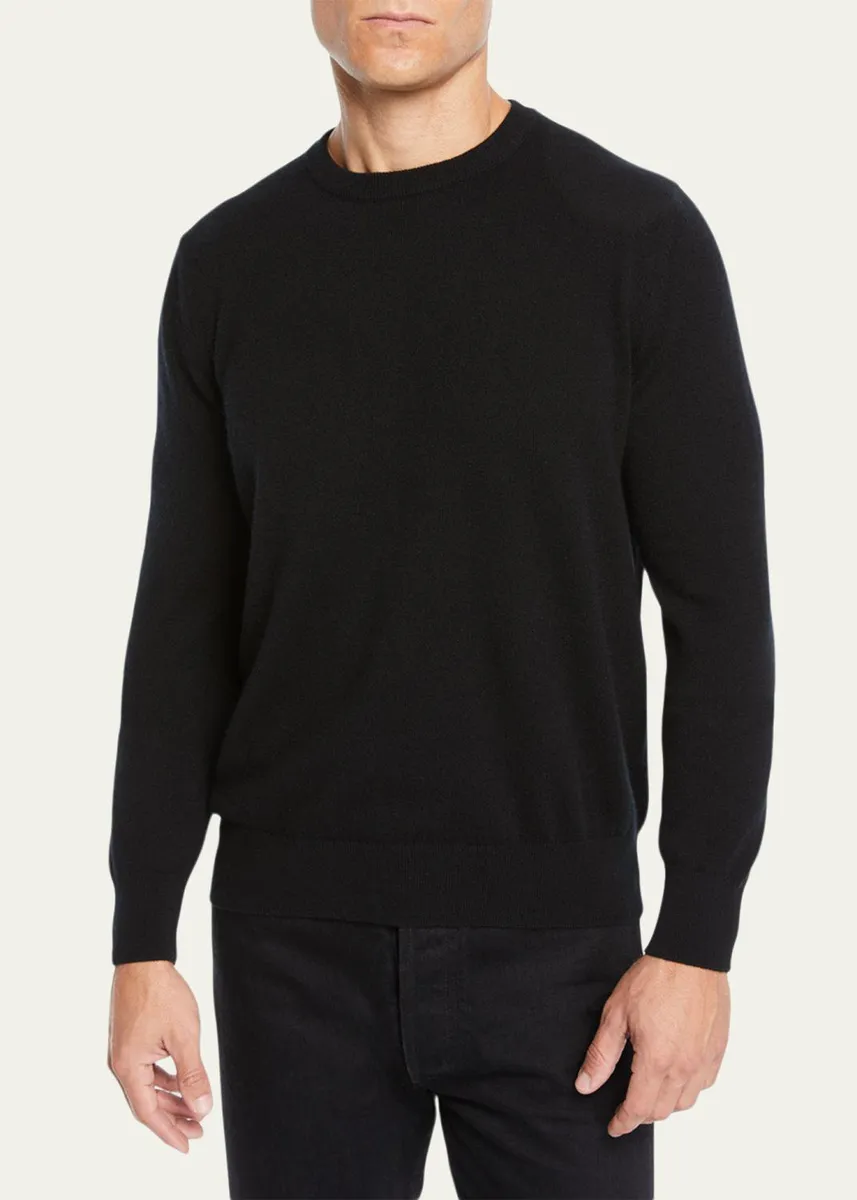 The Row Men's Benji Crewneck Cashmere Sweater | Thumbnail 2 The Row Men's Benji Crewneck Cashmere Sweater | Thumbnail 2