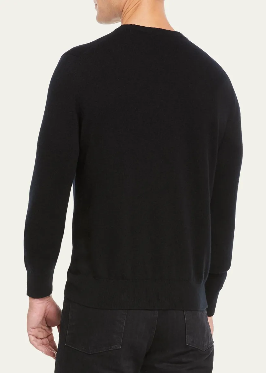 The Row Men's Benji Crewneck Cashmere Sweater | Thumbnail 3 The Row Men's Benji Crewneck Cashmere Sweater | Thumbnail 3