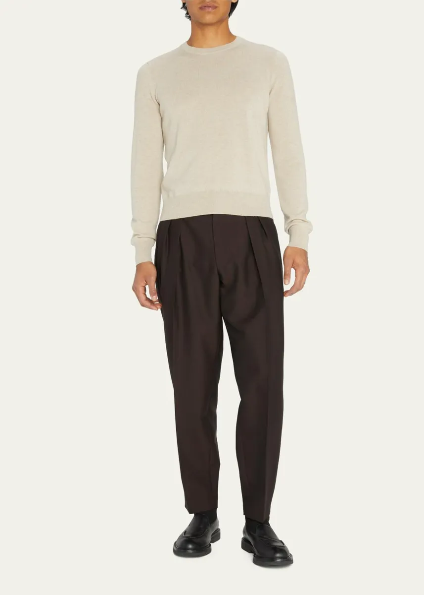 The Row Men's Benji Crewneck Cashmere Sweater | Thumbnail 2 The Row Men's Benji Crewneck Cashmere Sweater | Thumbnail 2