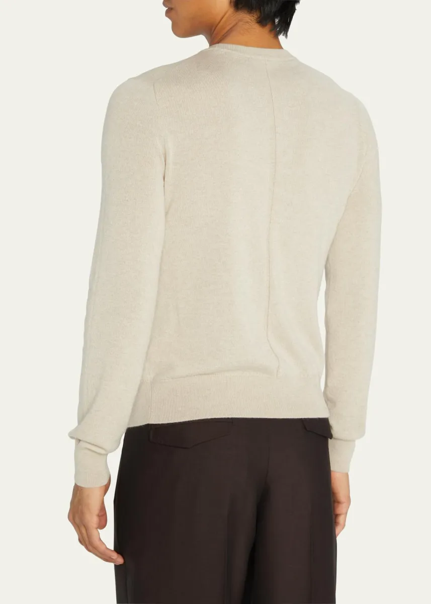 The Row Men's Benji Crewneck Cashmere Sweater | Thumbnail 3 The Row Men's Benji Crewneck Cashmere Sweater | Thumbnail 3
