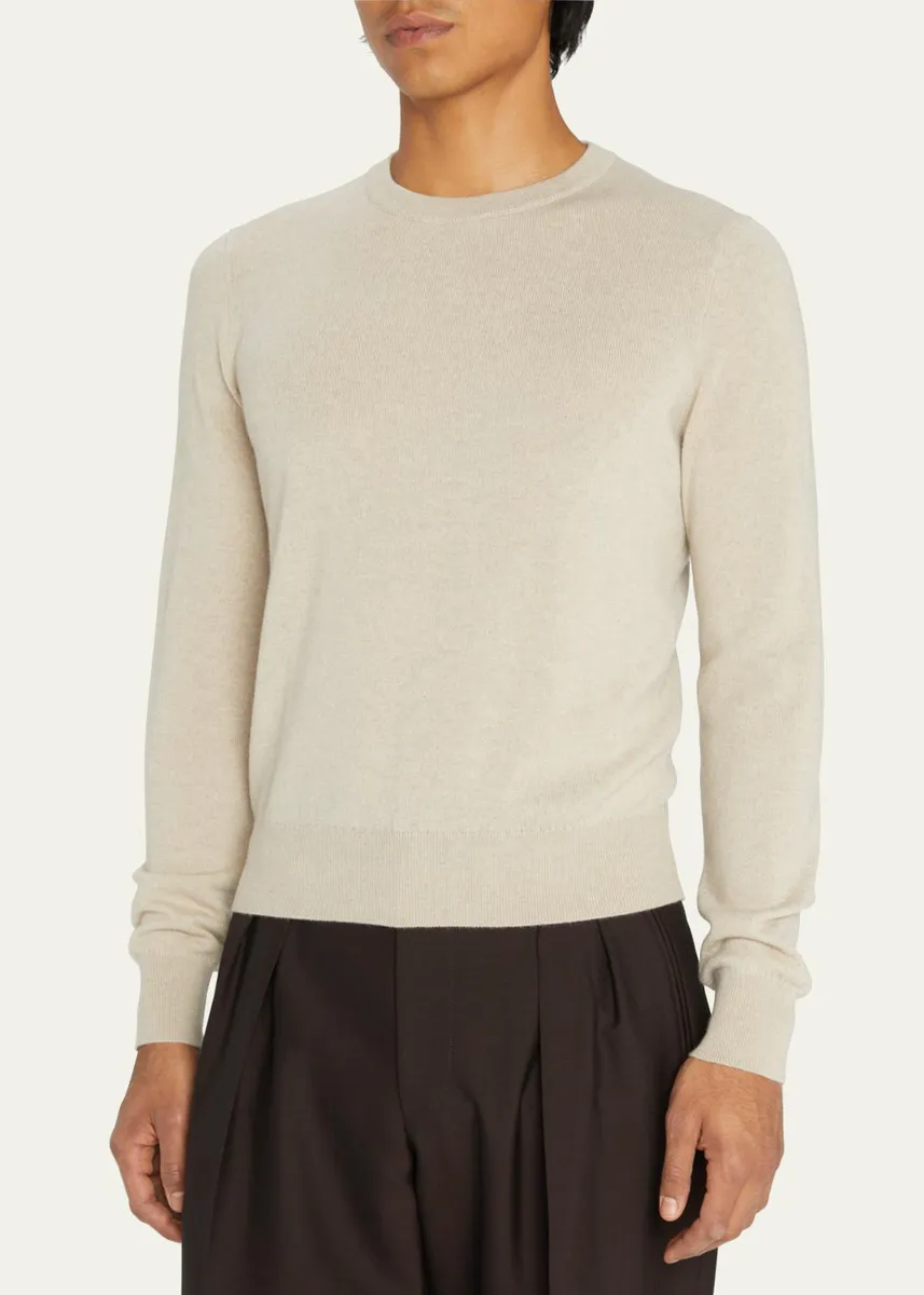 The Row Men's Benji Crewneck Cashmere Sweater | Thumbnail 4 The Row Men's Benji Crewneck Cashmere Sweater | Thumbnail 4