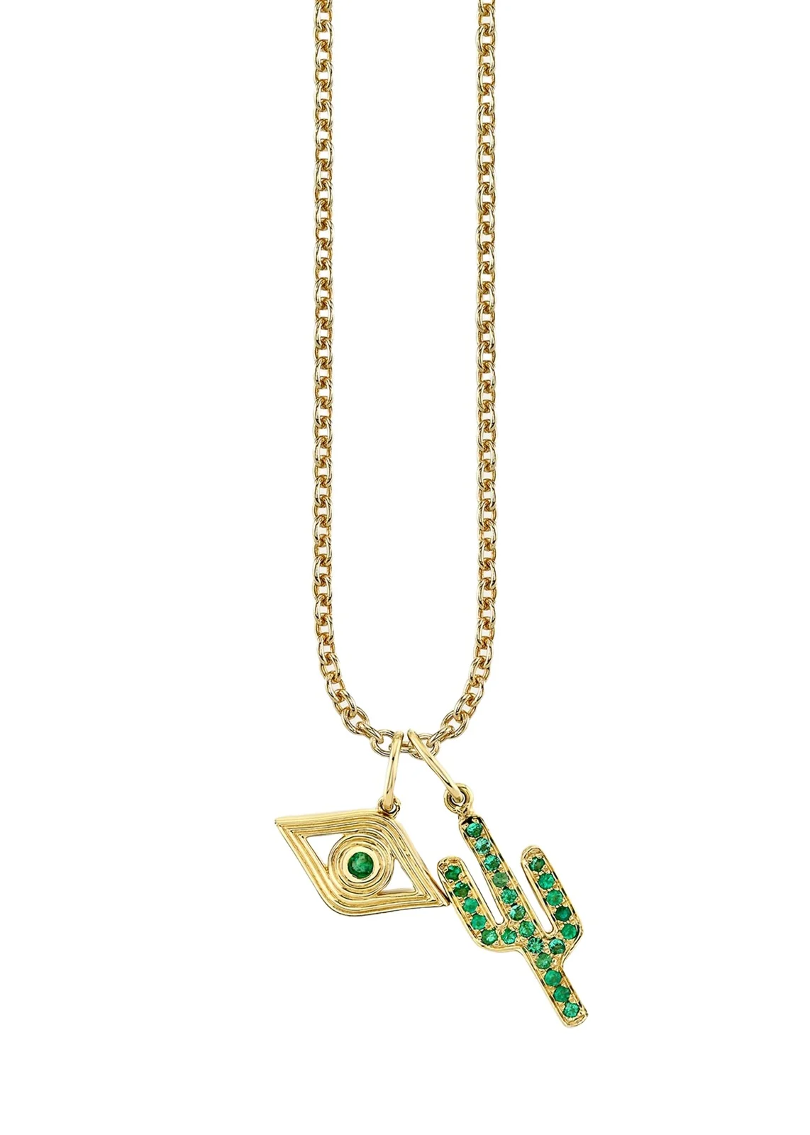 14K Yellow Gold & Emerald Necklace