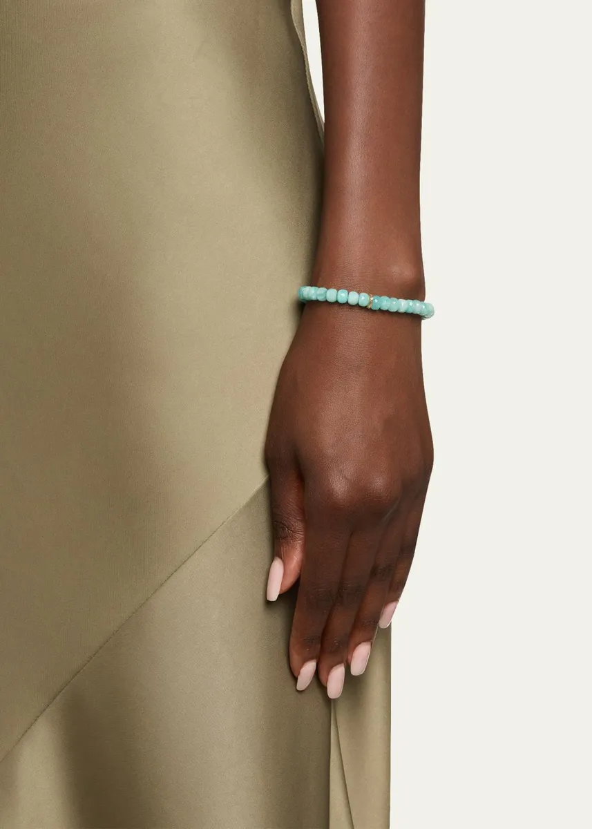 Sydney Evan 14K Gold, Amazonite & 0.018 TCW Diamond Beaded Stretch Bracelet | Thumbnail 2 Sydney Evan 14K Gold, Amazonite & 0.018 TCW Diamond Beaded Stretch Bracelet | Thumbnail 2