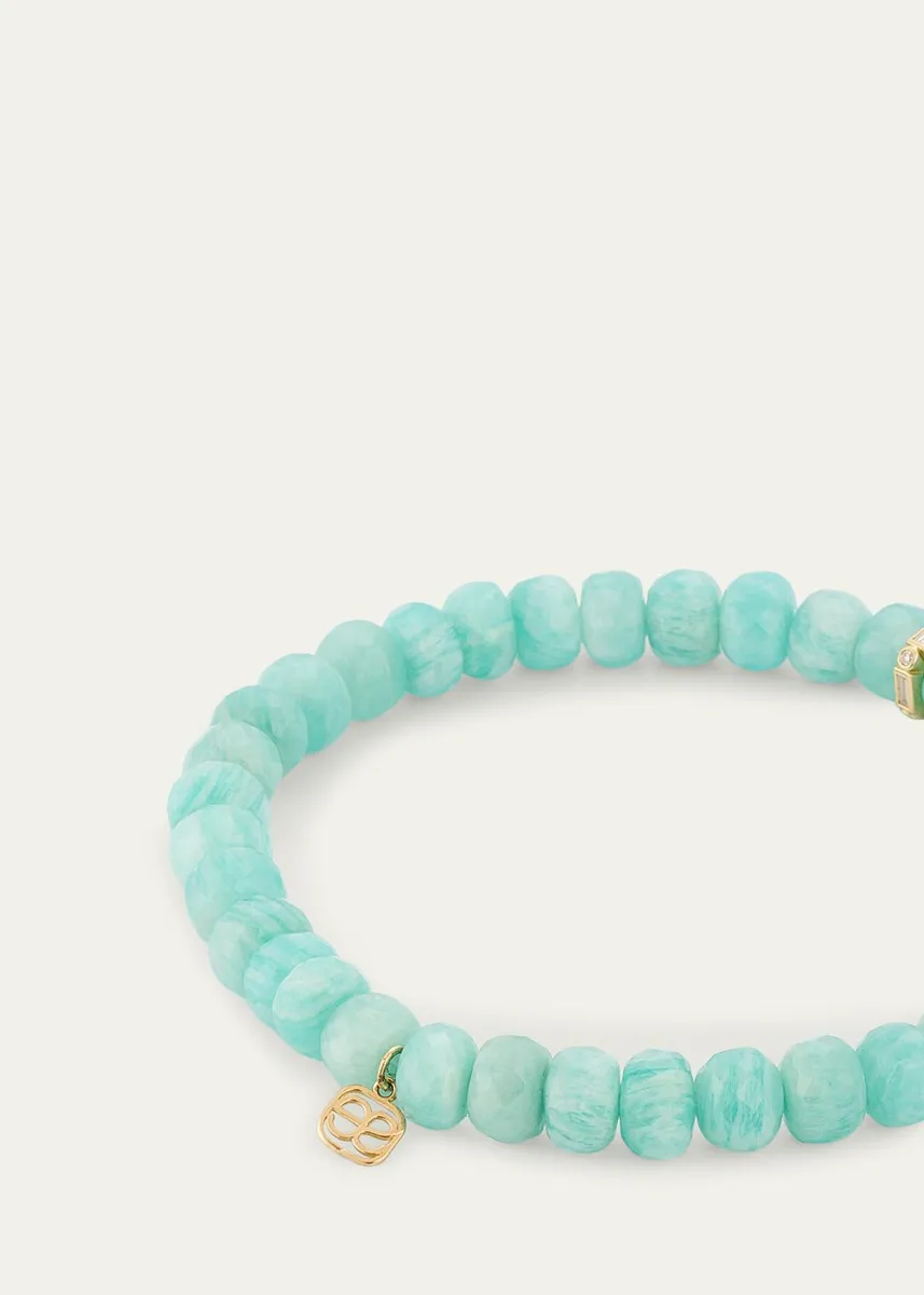 Sydney Evan 14K Gold, Amazonite & 0.018 TCW Diamond Beaded Stretch Bracelet | Thumbnail 4 Sydney Evan 14K Gold, Amazonite & 0.018 TCW Diamond Beaded Stretch Bracelet | Thumbnail 4