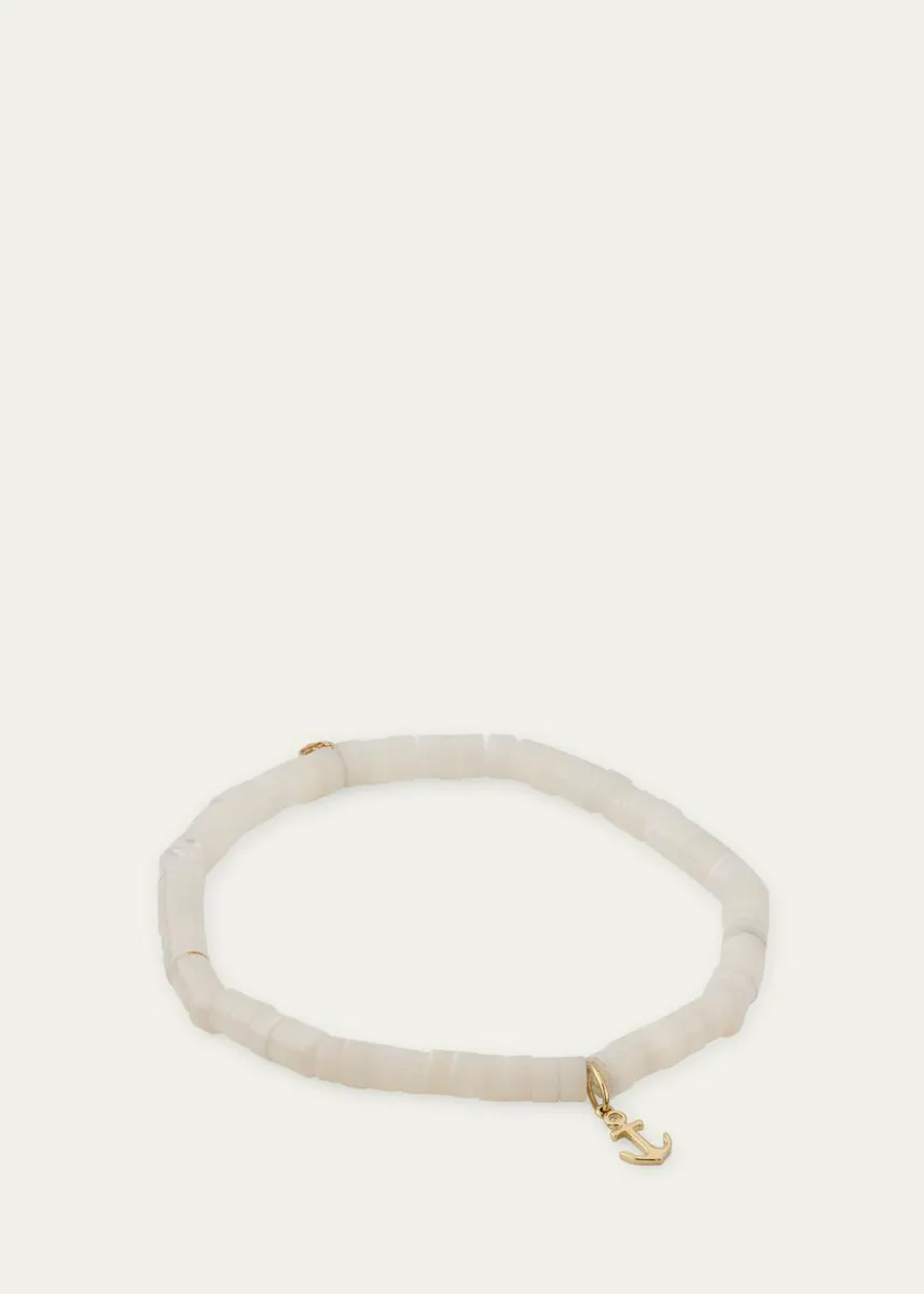 Sydney Evan 14K Yellow Gold Tiny Anchor Pendant and Mother-of-Pearl Bracelet | Thumbnail 4 Sydney Evan 14K Yellow Gold Tiny Anchor Pendant and Mother-of-Pearl Bracelet | Thumbnail 4