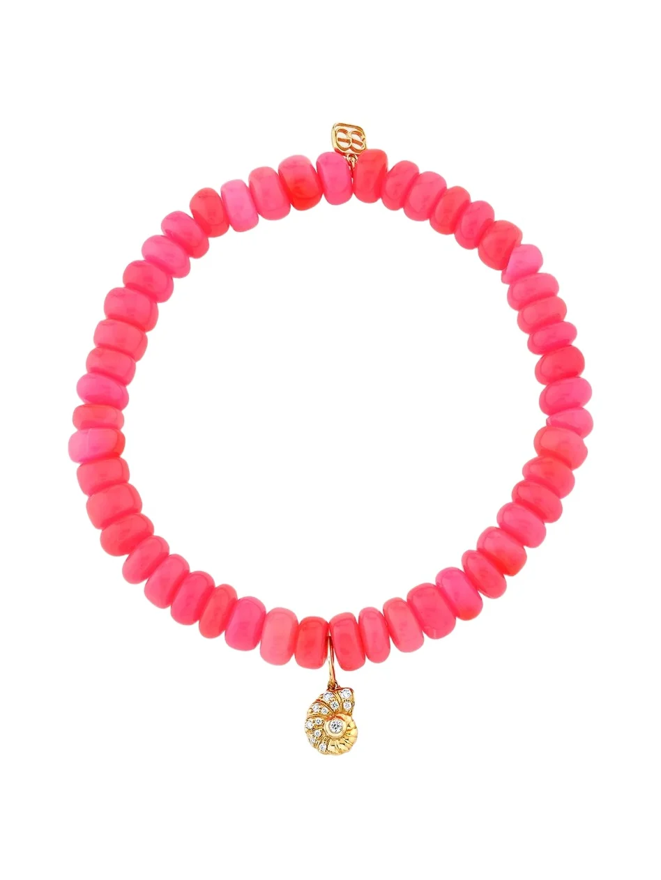 Sydney Evan 14K Yellow Gold, 0.06 TCW Diamond & Opal Beads Charm Bracelet