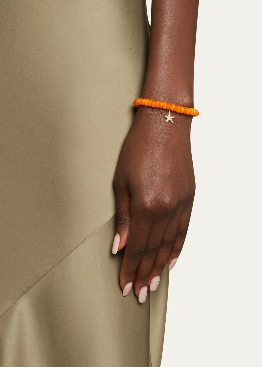 Sydney Evan 14K Gold, Orange Opal & 0.1 TCW Diamond Small Starfish Beaded Bracelet | Thumbnail 2 Sydney Evan 14K Gold, Orange Opal & 0.1 TCW Diamond Small Starfish Beaded Bracelet | Thumbnail 2