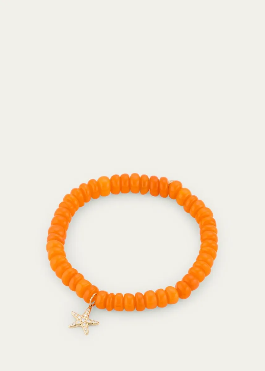 Sydney Evan 14K Gold, Orange Opal & 0.1 TCW Diamond Small Starfish Beaded Bracelet | Thumbnail 3 Sydney Evan 14K Gold, Orange Opal & 0.1 TCW Diamond Small Starfish Beaded Bracelet | Thumbnail 3